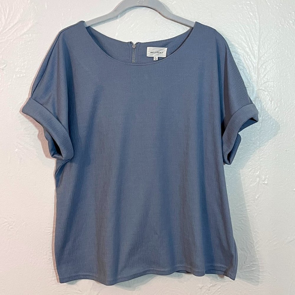 Melloday Large Cuffed Short Sleeve Shirt